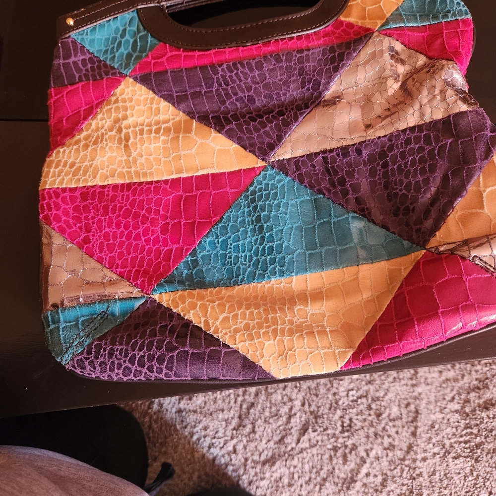 Nine West Multicolor Patchwork Tote - image 2